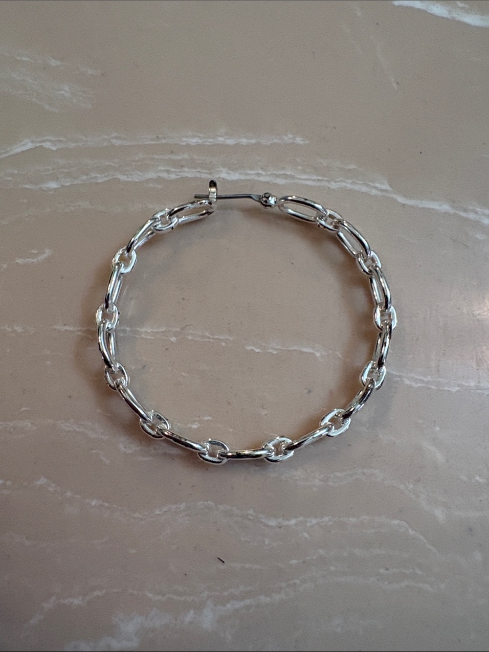 Silver Chain Link Hoop Earring - Women Jewelry